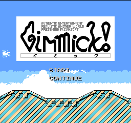 Gimmick title screen for Famicom